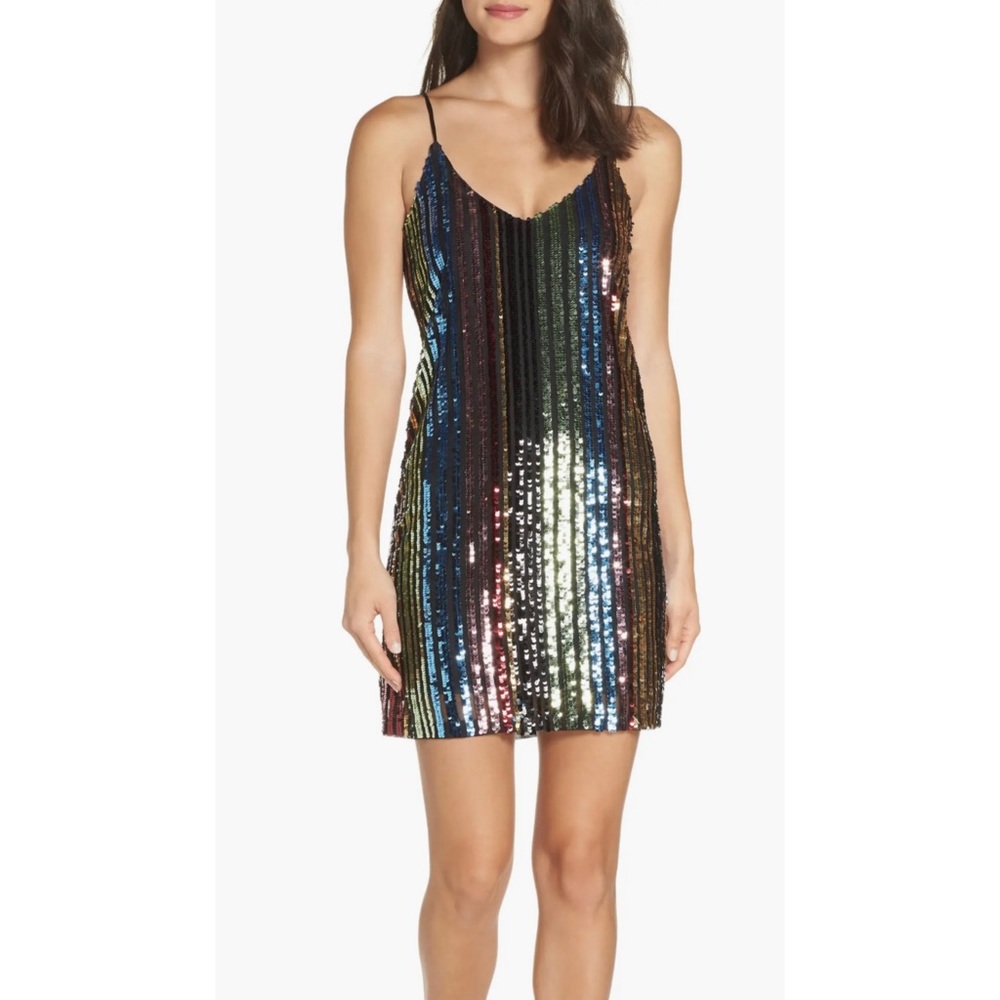 Forest Lily Sequin Stripe Dress